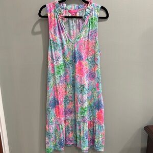 Lilly Pulitzer Floral Midi Dress - Pink, Blue, Green